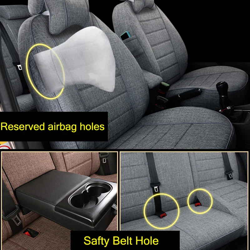 Чехлы на автомобильные сиденья AutoDecorun для Benz класса А льняное покрытие