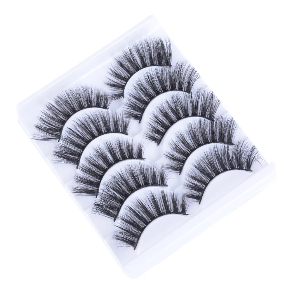 5 пар натуральные Толстые Накладные ресницы для глаз Объемные из норкового