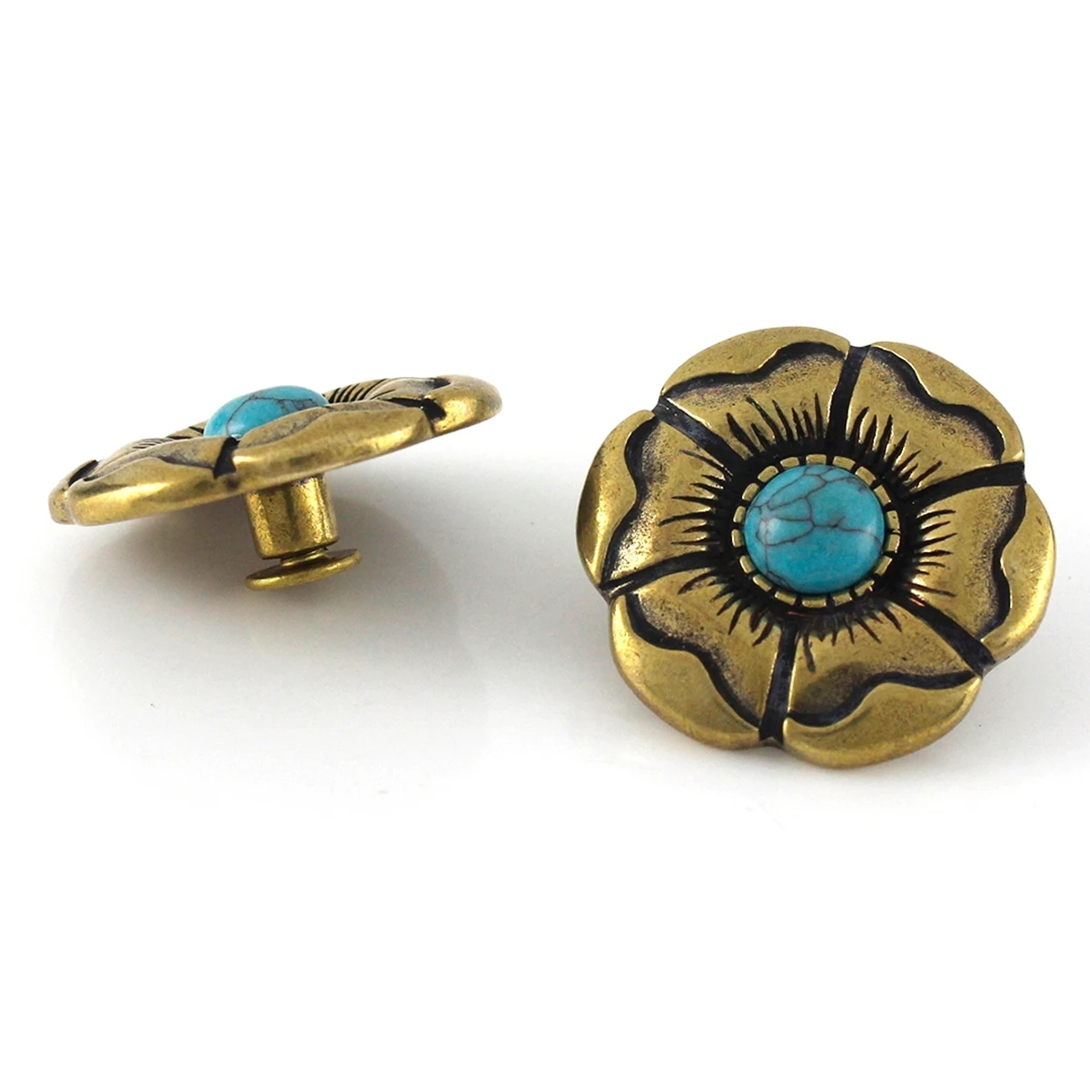 1 X Ретро цветок из латуни Conchos с отверткой классический модный дизайн кожаная сумка кошелек цепочка заклепка для пуговицы шпильки