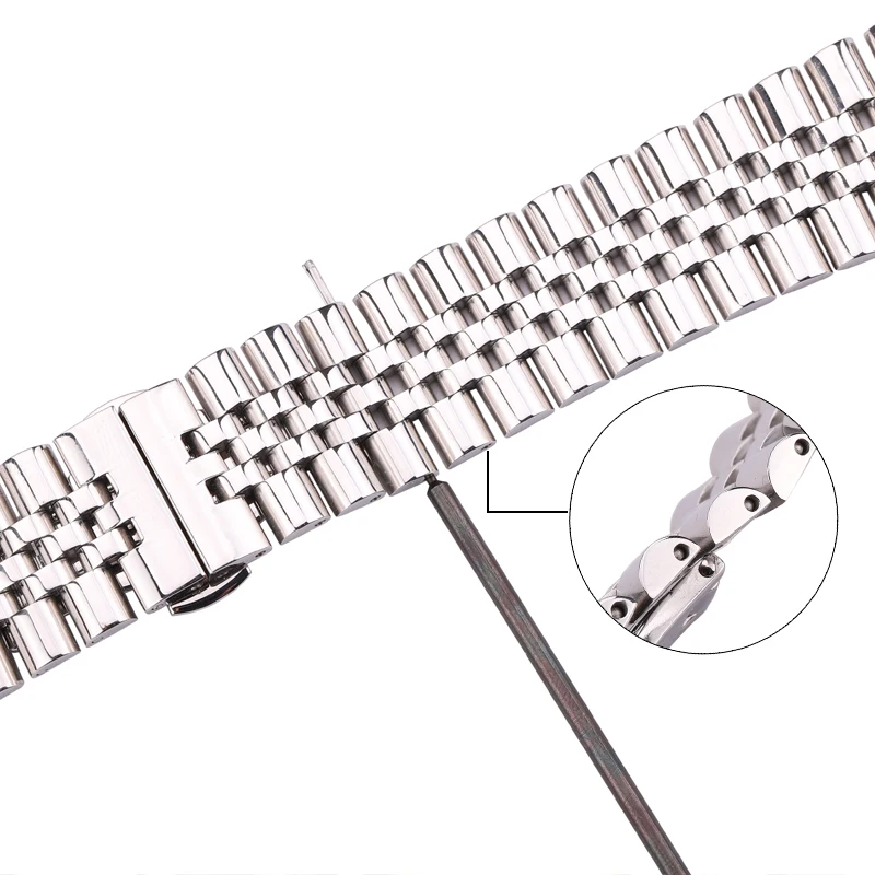 Stainless Steel Watchbands Silver Polished 16 18 19  20 21 22mm Metal Watch Bracelet Strap Accessories