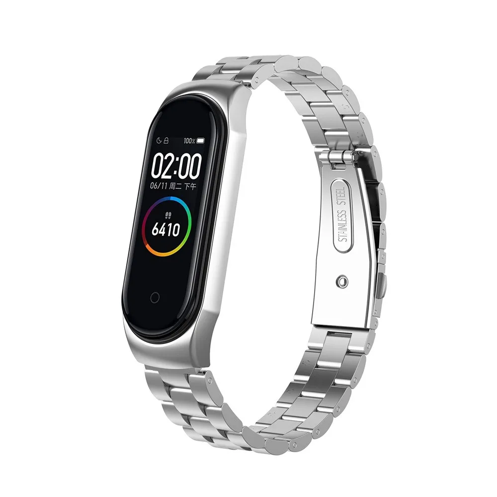 Браслет Beautyss для xiaomi mi Band 4 ремешок спортивных часов Часы из нержавеющей стали band
