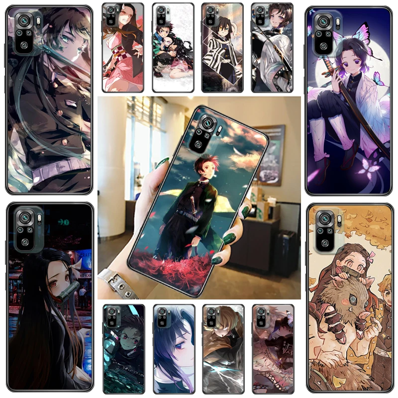 

Demon Slayer Kamado Tanjirou Kimetsu No Yaiba Kamado Nezuko Agatsuma Zenitsu Phone Case For Xiaomi Redmi Note 10 Pro 10T Coque