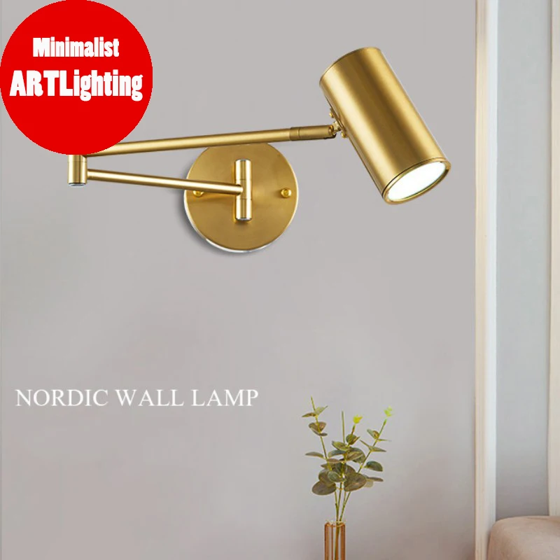 Goede Moderne Verstelbare Swing Lange Arm Led Wandlamp Warm/Koud Verlichting Wandmontage Huishouden Nachtkastje Verlichting Wandkandelaar