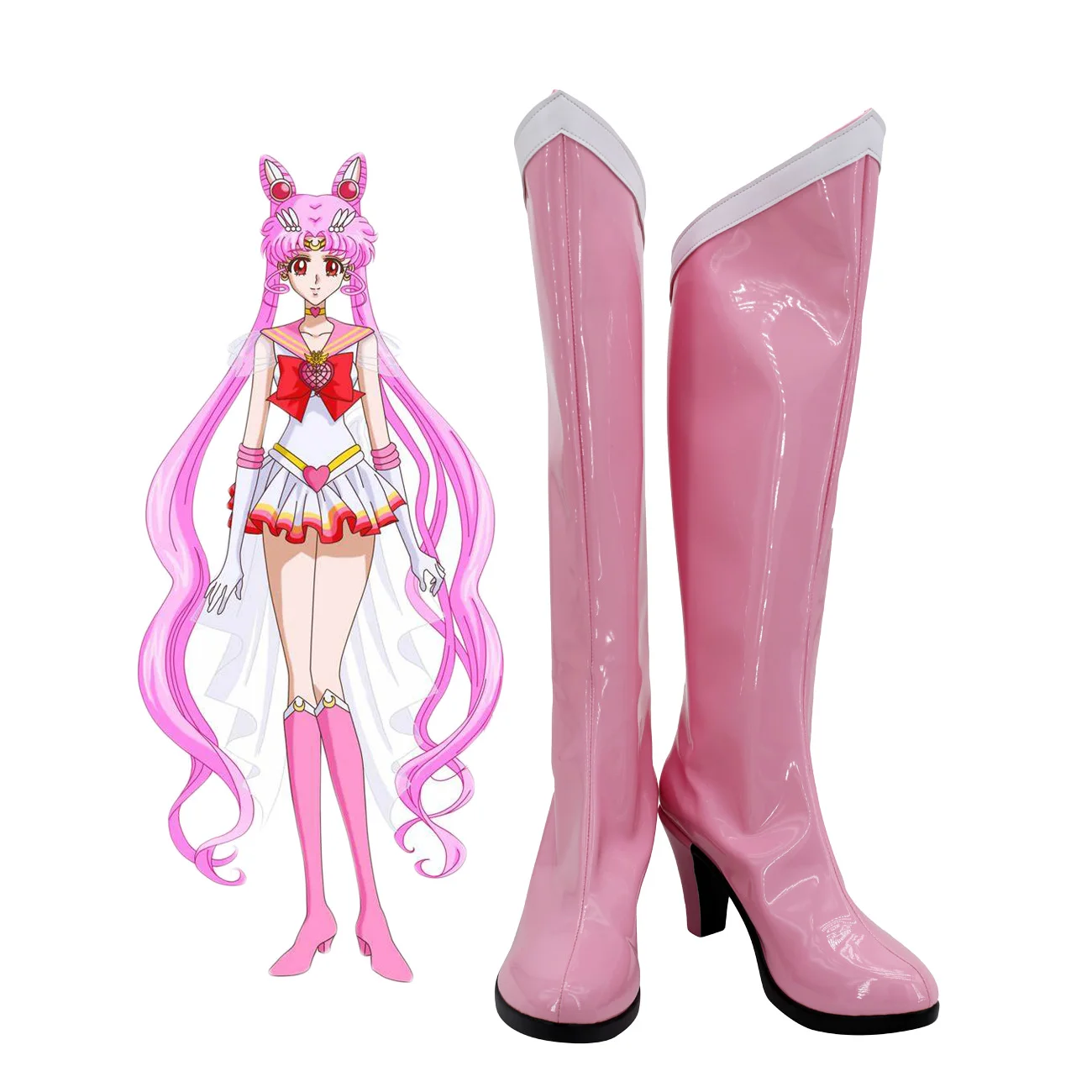 Chibiusa Tsukino сапоги для косплея розовые выше колена изготовленные на заказ любого