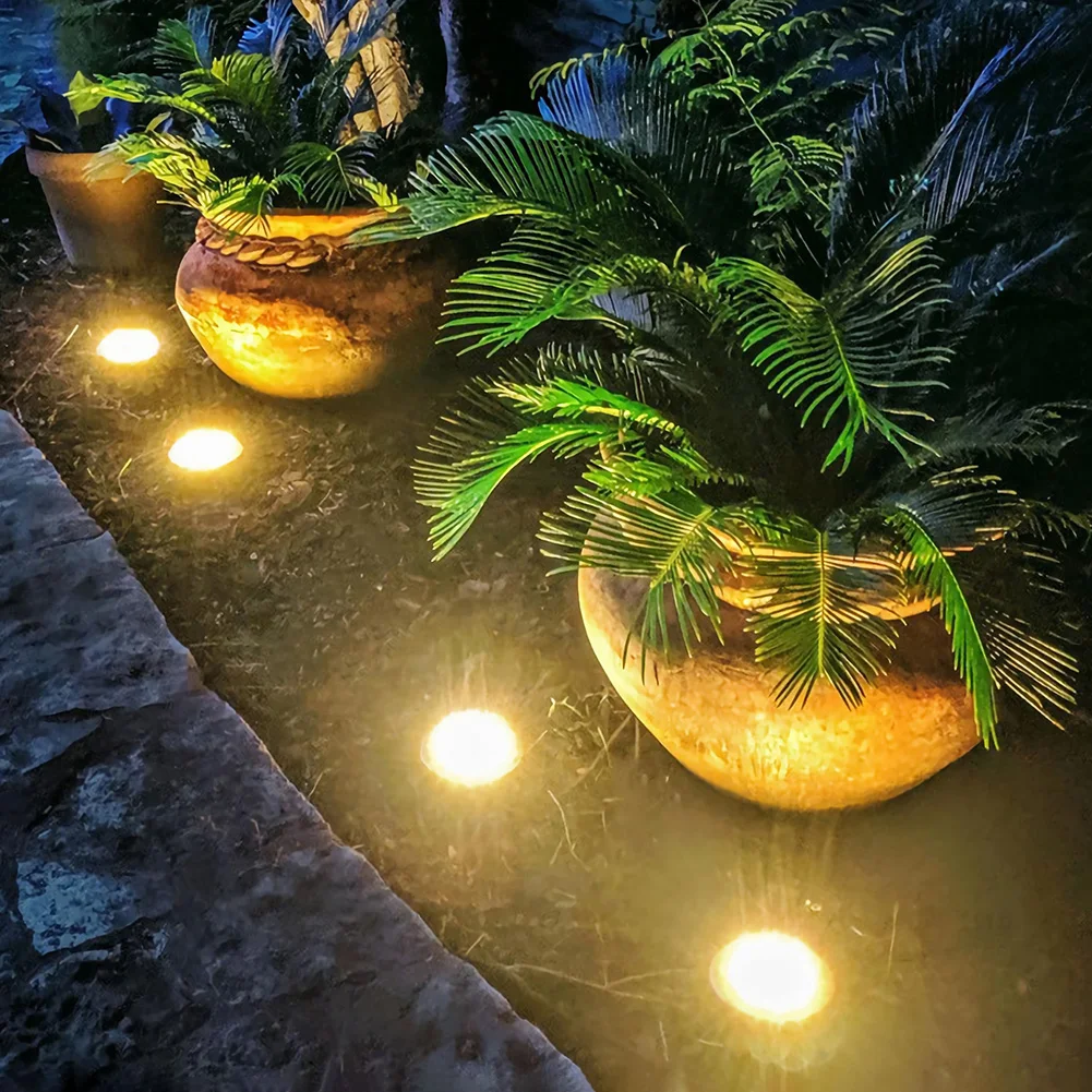 

Multi-functional 4x 16 LED Solar Buried Stair Lights Practical Durable Pathway Garden Under Ground Floor Lawn Lamp
