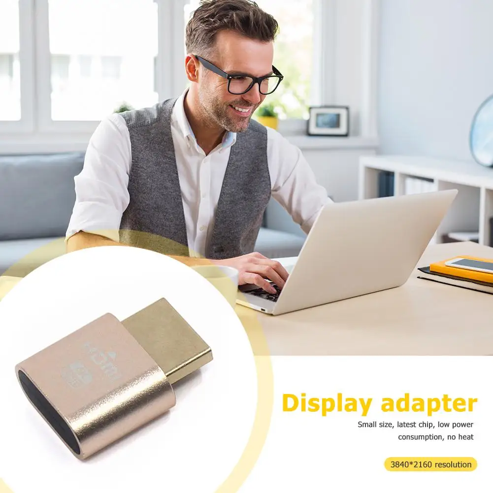 Адаптер Виртуального дисплея типа папа совместимый с HDMI поддерживает эмулятор