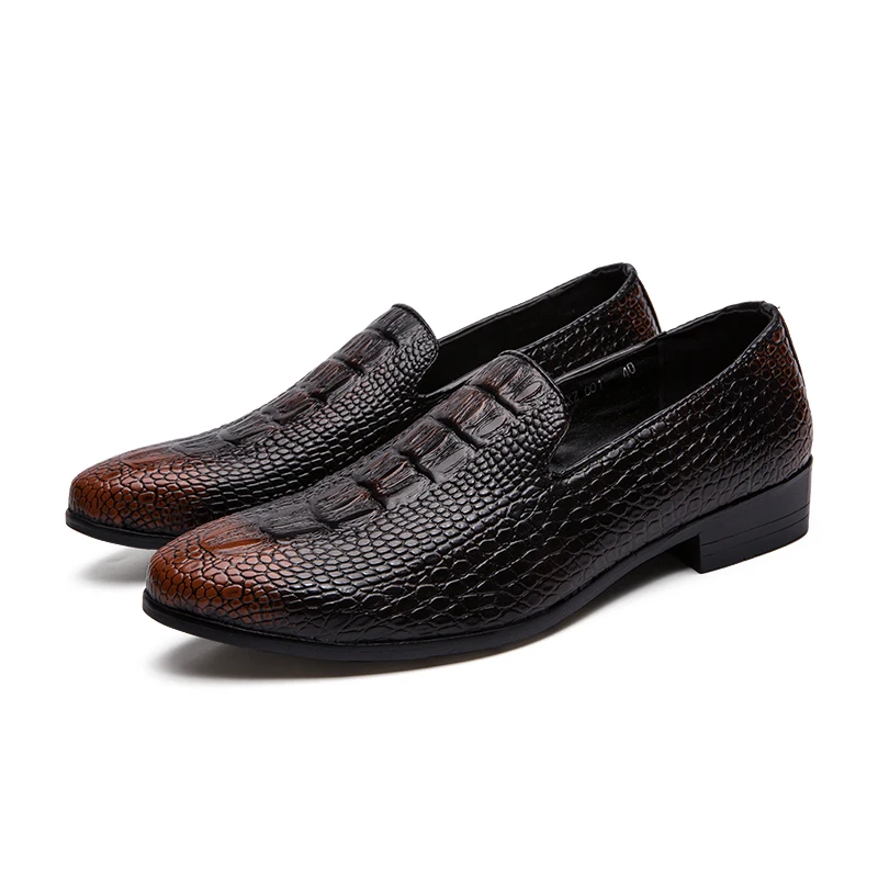 

Crocodile Spring Shoes New Calf Leather Bespoke Leather Men Shoe Handmade Leather Breathable Men's Boat Loafer Man Peas Shoes %