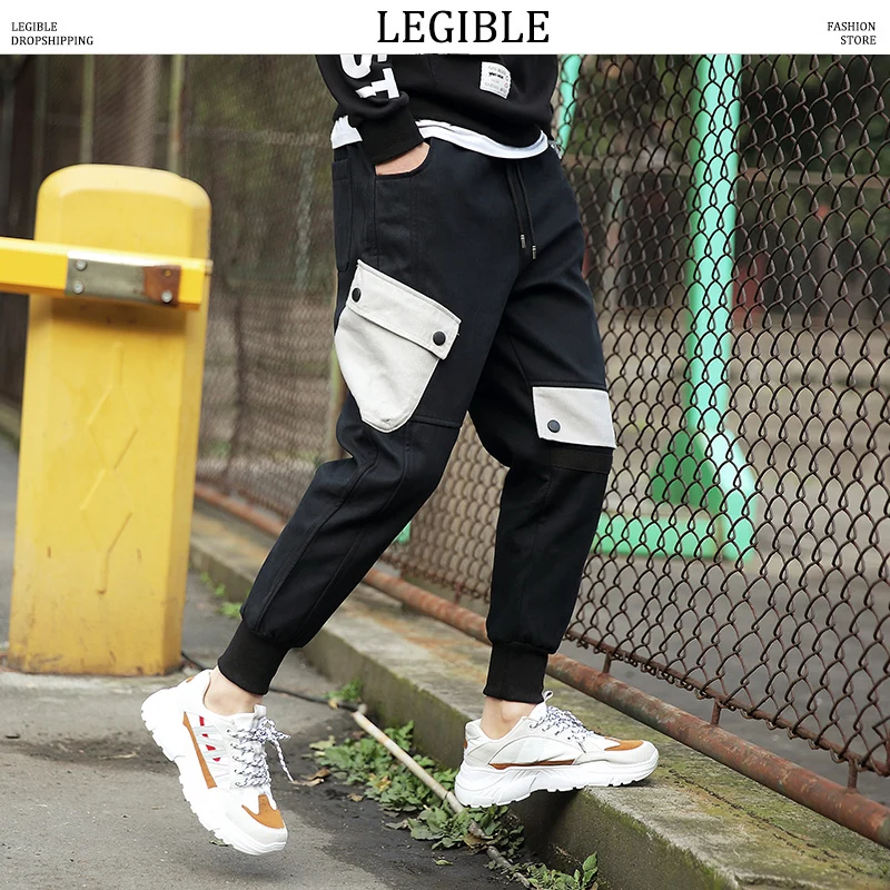 Брюки джоггеры LEGIBLE мужские камуфляжные с карманами в стиле хип хоп брюки карго