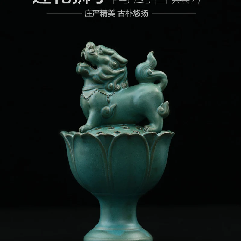 Lotus Chinese Incense Burner Ceramic Home Zen Holder Smoke Fountain Queimador De Incenso Temple Decoration EF50XL | Дом и сад