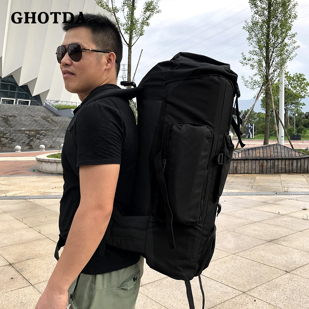 GHOTDA Fishing Lures Reel Bag Waterproof Backpack Adjustable Straps Fish Tackle Storage 68*37*22cm | Спорт и развлечения