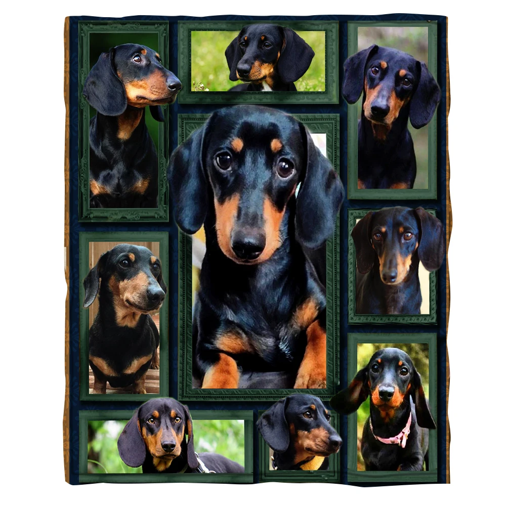 Фланелевое Одеяло ONGLYP 3D такса милая собака мягкое одеяло диван кровать плюшевое