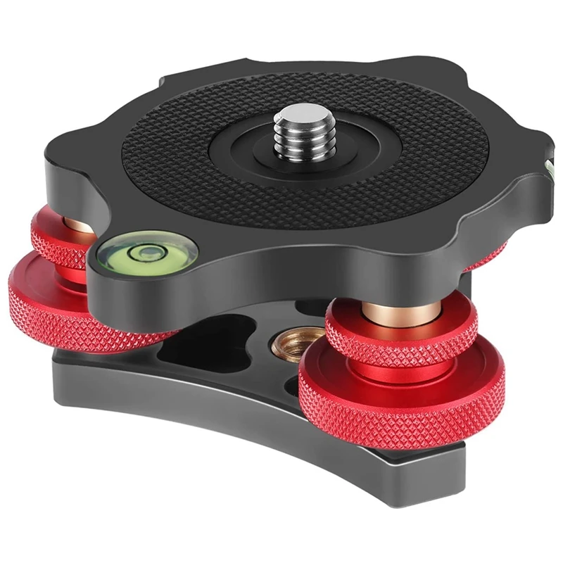 

Camera Level Adjustment Base Fine-Tuning Gimbal Aluminum Alloy Three-Wheel Precision Level Bubble Level 3/8 Inch Screw