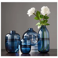 european style transparent glass vase ornaments home living room dry flower arrangement handicraft imitation flower decoration