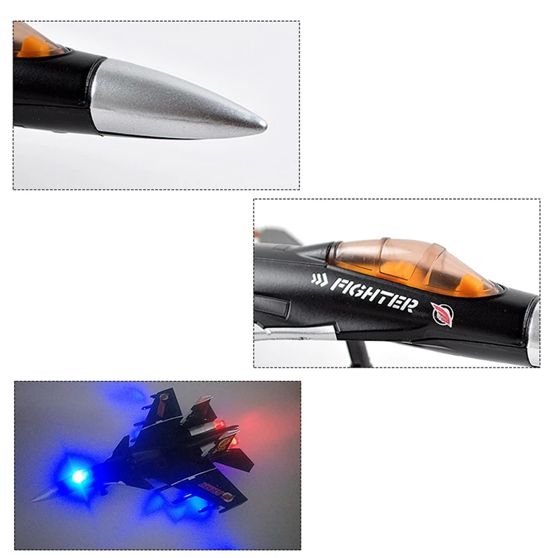 

Simulation Pull Back Die Cast Plane Toys with Sound and Light Fighter Aircraft Metal Model Toys