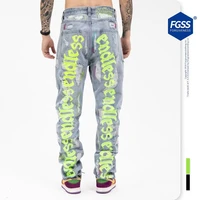2020 autumn and winter new high street holed retro jeans pants