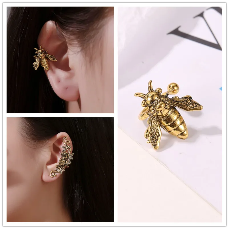 Бесплатная доставка Timlee E048 серьги Клипсы из розового сплава в стиле ретро панк