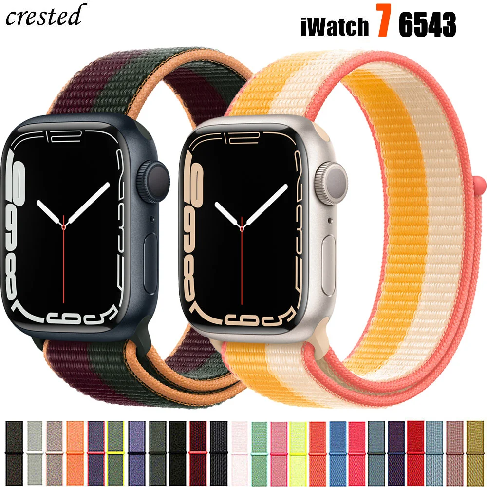 

Nylon Loop Strap for apple watch band 44mm 40mm 45mm 41mm 38mm 42mm 44 mm bracelet correa Watchband iWatch serie 3 5 6 se 7 band