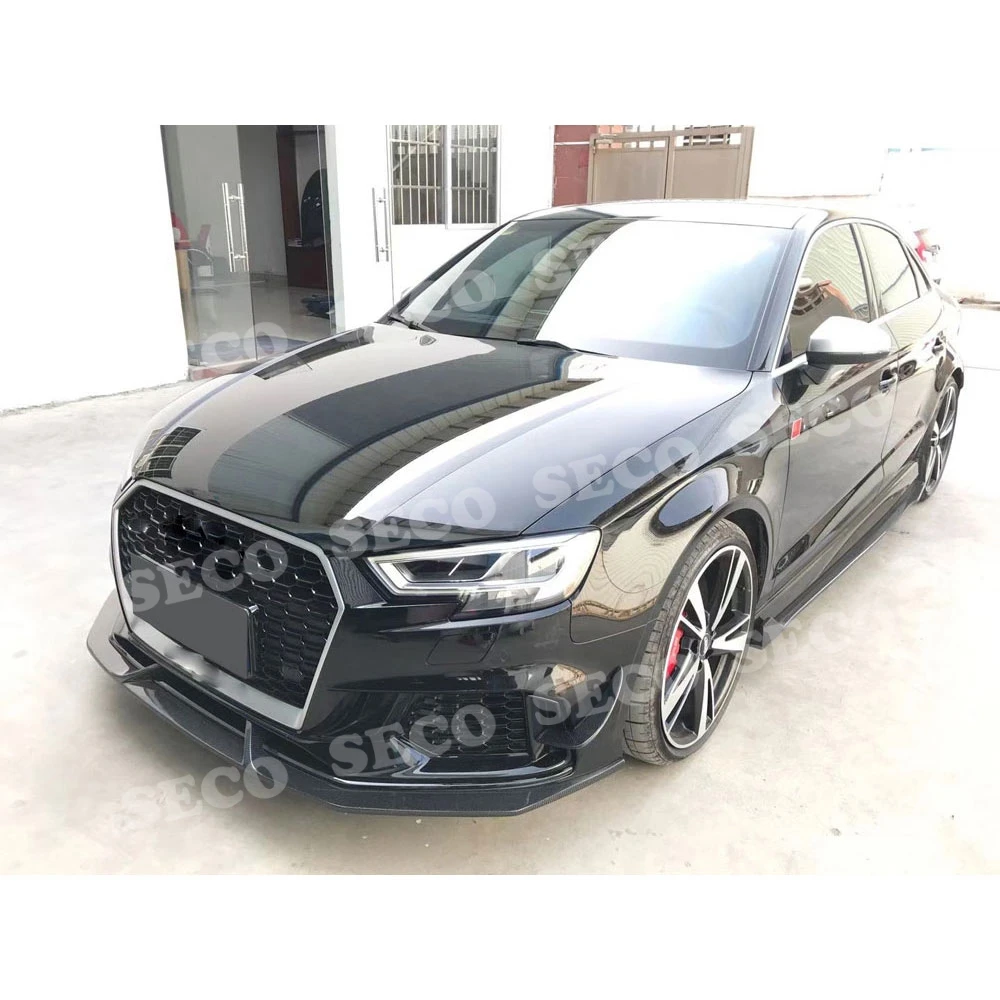 Для Audi A3 RS3 база Седан 4 двери углеродного волокна передний бампер спойлер для автомобиля
