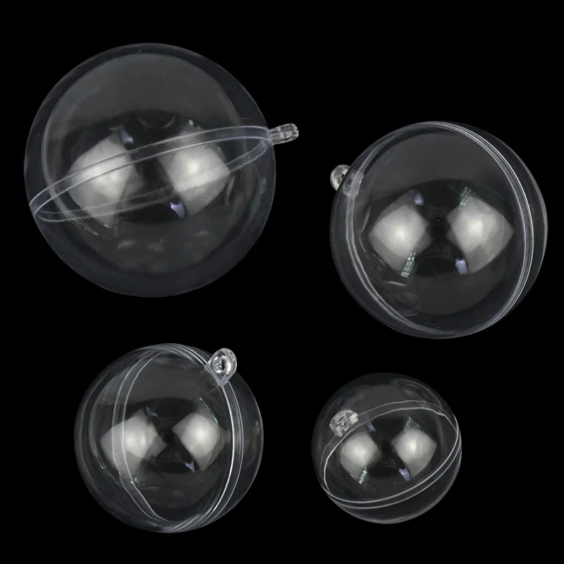 5 Pairs Clear Plastic Fillable Ornaments Ball for Christmas Wedding Party Gift Packaging Boxes Home Decor Fillable Ball Ornament