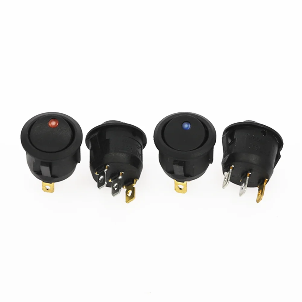 1 шт. 3 контакта со светодиодными огнями переключатель 12V 16A DC 23*23*25 мм
