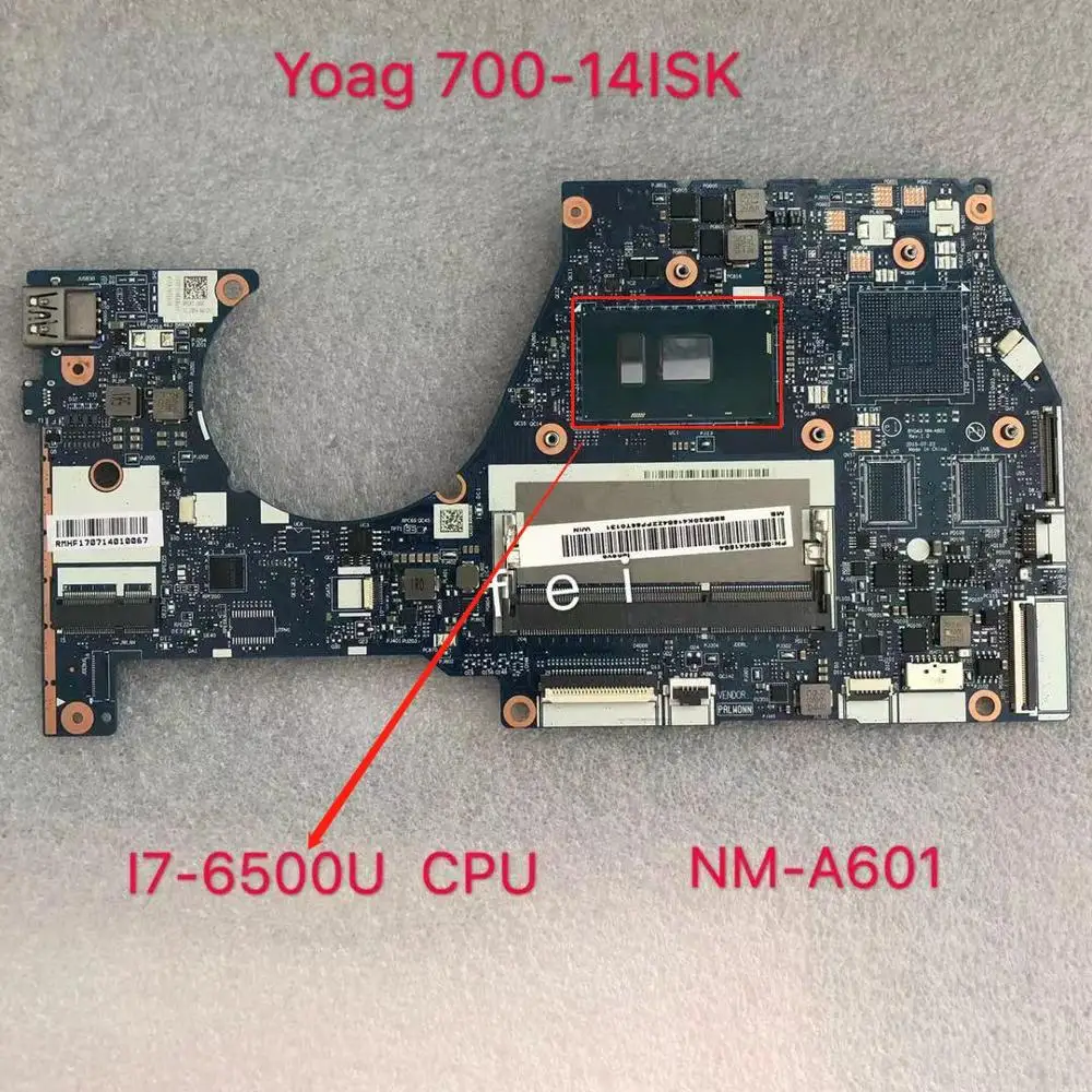 Применимо к Йога 700-14ISK ноутбук материнская плата I7-6500U UMA номер NM-A601 FRU 5B20K41655 5B20K41653 |