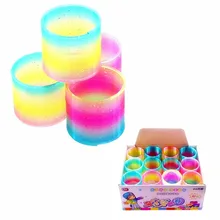 4pc Spring Rainbow Toy Funny Gifts Childrens Creativity Magical Circle Plastic Toys Coil Early Development Educational Folding