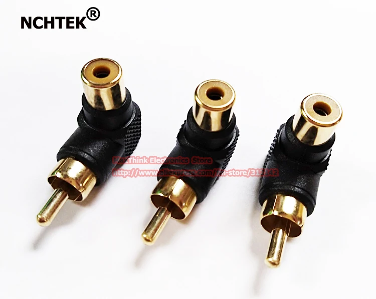 NCHTEK позолоченный прямоугольный RCA штекер для Женский адаптер/Бесплатная