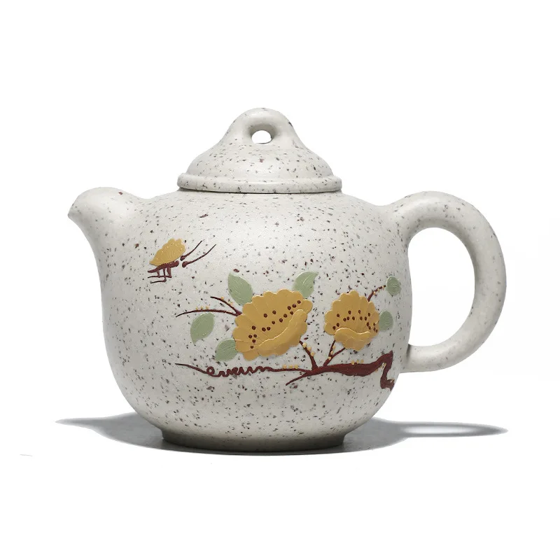 

Raw ore purple clay teapot white clay butterfly love flower teapot Li Haiyan teapot handmade goods