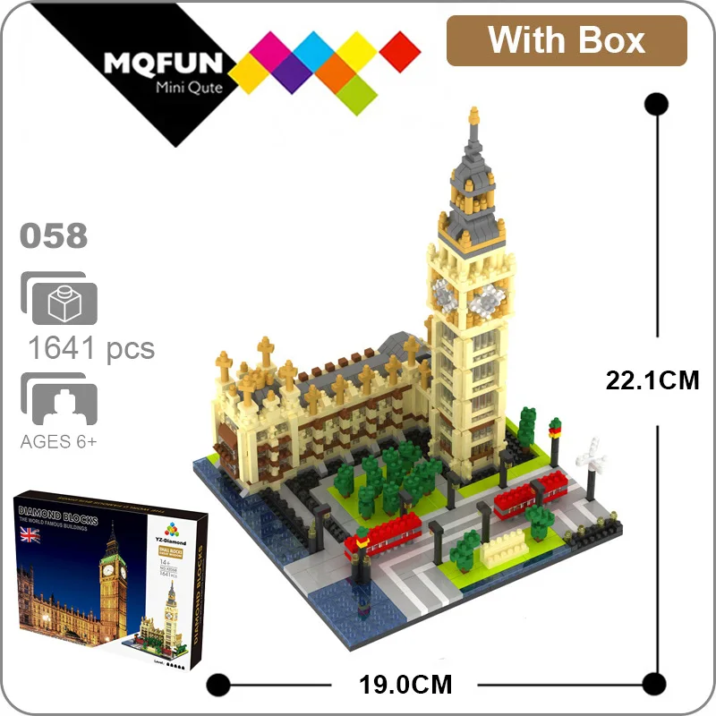 

YZ Blocks Mini Architecture model building blocks Brick Castle Educational Kids Toys for Children Eiffel Tower Collection gift