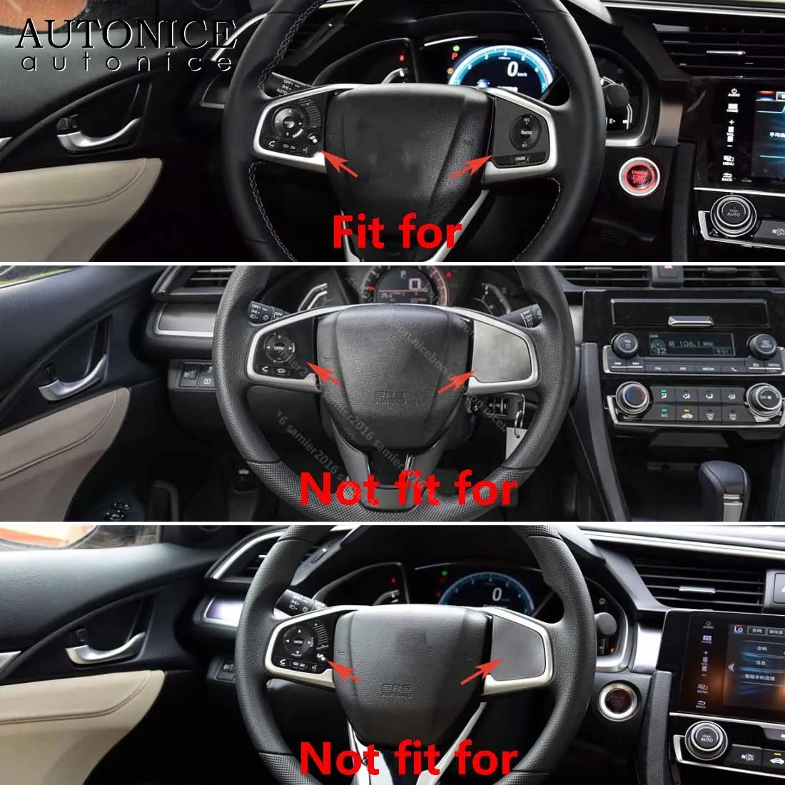 Продажа Подходит для Honda Civic, 2 шт., красная левая и правая стороны рулевого колеса из углеродного волокна, отделка