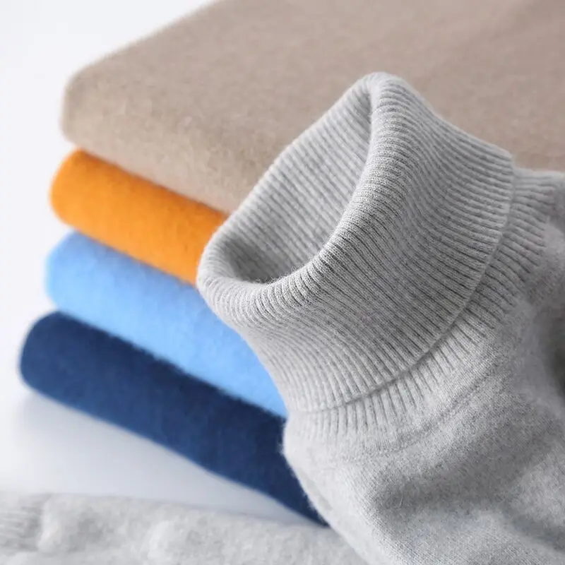 

Turtleneck Sweater Men Cashmere Cotton Blended Autumn Winter Clothes Robe Pull Homme Hiver Pullover Men Knitted Sweater