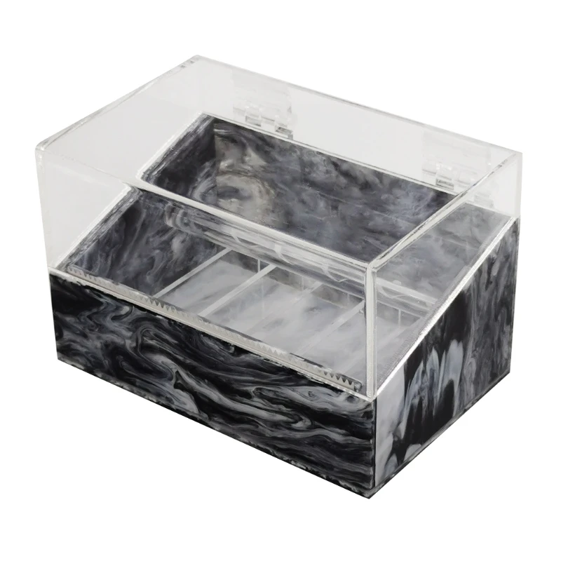 

Q1QD 6 Rolls Dustproof Eyelash Tape Cutter False Eyelash Tape Dispenser Acrylic Multi-Grids Tapes Storage Box