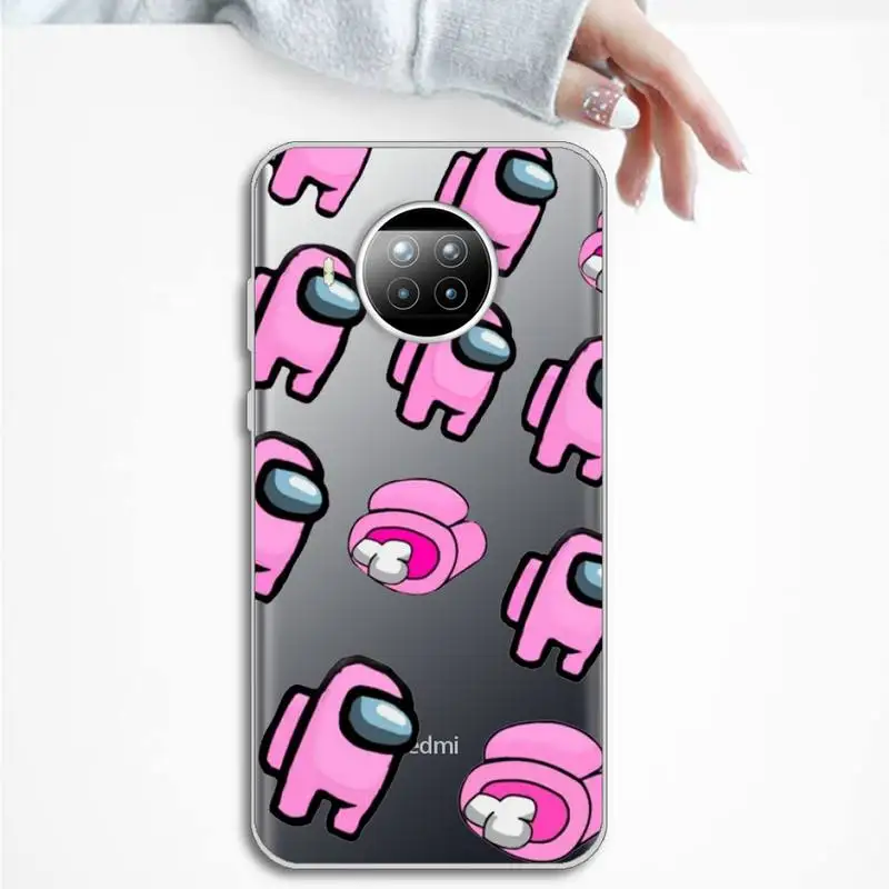 

among us game Phone Case Transparent for Xiaomi Redmi note 10 t 8 9 pro lite 11