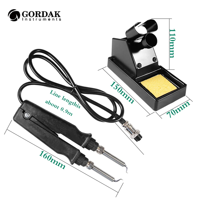 

GORDAK 902 constant temperature soldering station double iron clip electric heating clip SMD tweezers desoldering tools 220V 75W