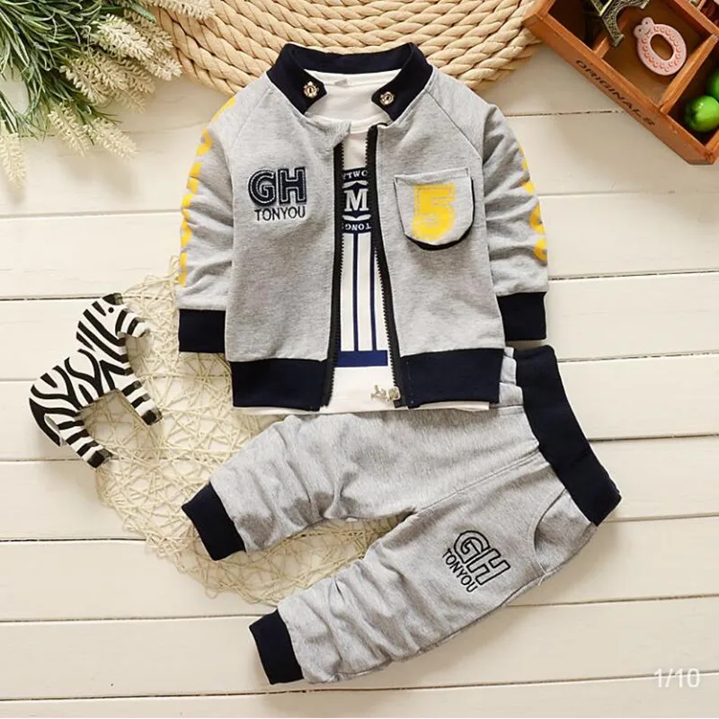 Children clothing sets spring autumn baby boys girls sportsuit coats+t-shirt+pants infant tracksuits for kid unise outfits |