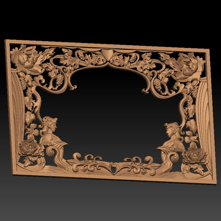 Декоративная рамка 3D рельефная модель в формате STL ЧПУ роутер резьба гравировка
