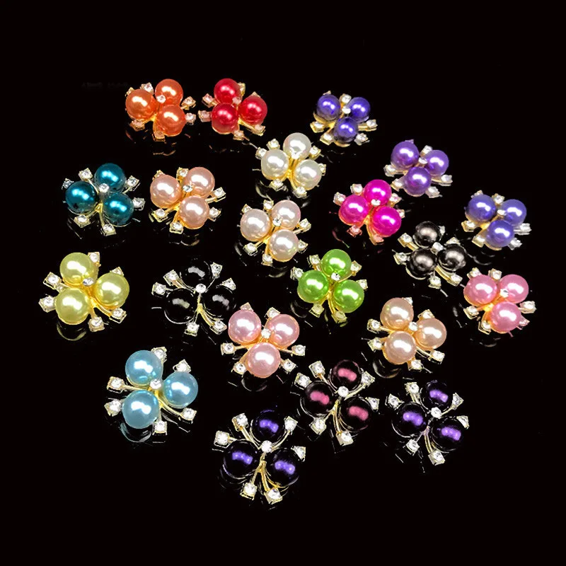 10 шт./лот 2 см Разноцветные жемчужные пуговицы швейные металлические украшения