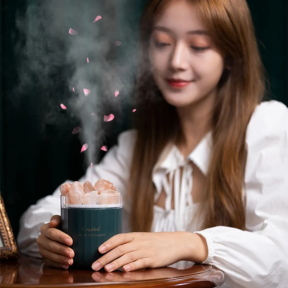 

USB Portable Crystal Aromatheraphy Humidifier Wireless Aroma Essential Oil Diffuser Air Humidificador with Atmosphere Lamp Home