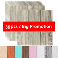 15 30PCS Wood Grain Self Adhesive Wall Sticker Waterproof PVC Vinyl Kitchen Bedroom Living Romm Renovation Door Wall Sticker