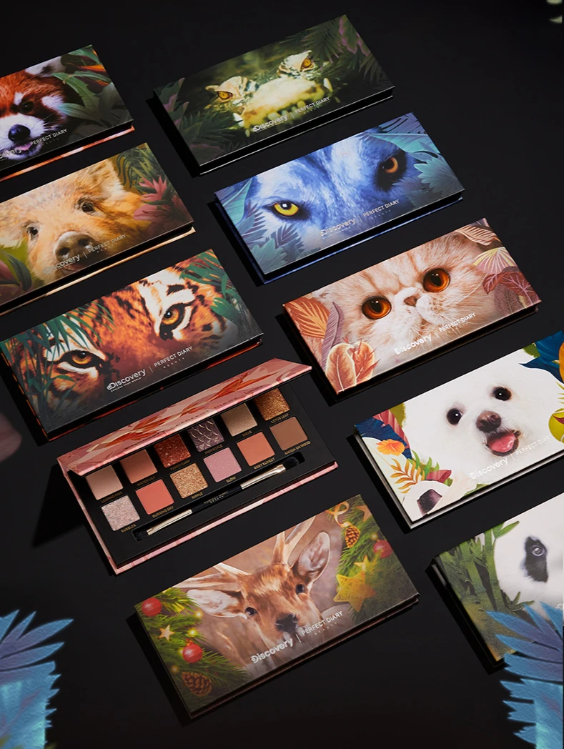 

Perfect diary Explorer twelve color animal eye shadow Panjin Cyprinus pan pearl light color tiger tiger piggy cat girl