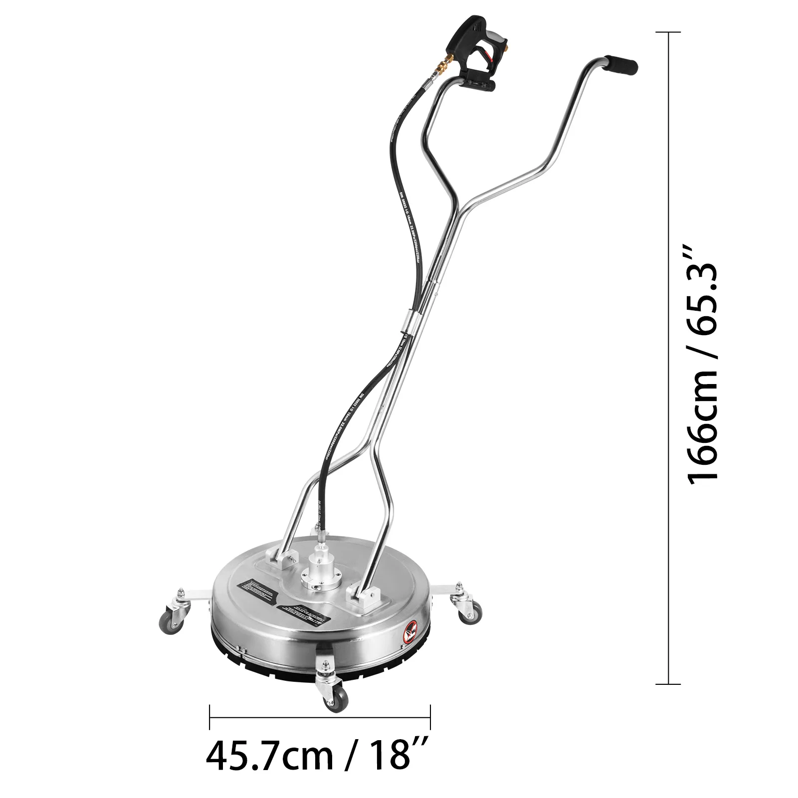 VEVOR-limpiador de superficie plana de 18-24 pulgadas, m&aacute;quina de limpieza de superficie plana giratoria con 3 boquillas de acero inoxidable, 4000PSI-5