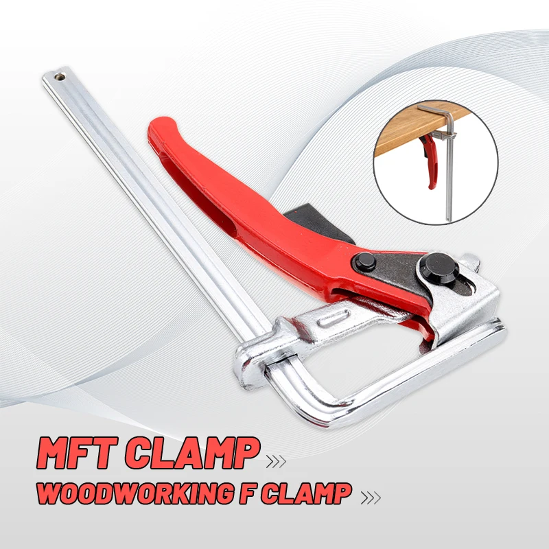 

1PC/2PCS Forged Ratchet Fast Guide Rail Fixture F Clamp Rack Clamp Woodworking Ruler Hand Tool Woodworking Home Gardening