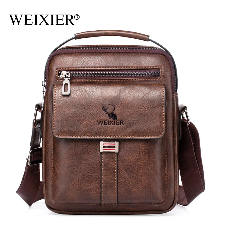 weixier  Brand Men's Shoulder Bag Vintage Messenger Bag Leather Men Handbag Split Leather Crossbody Bags For Men 2020 New
