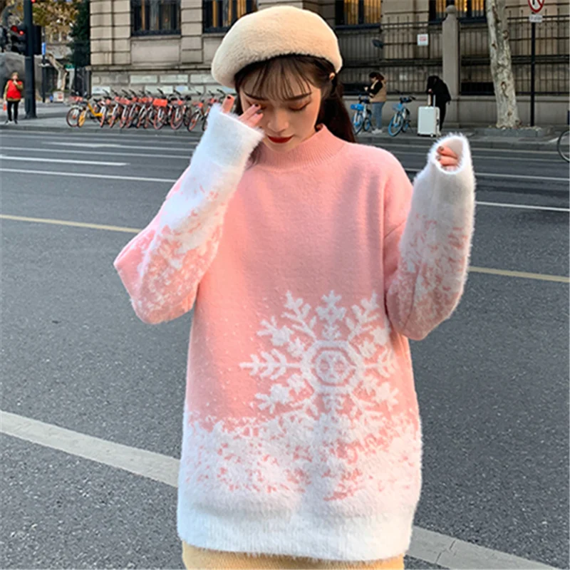 Японская Рождественская Женская осенне-зимняя модная свободная нежная