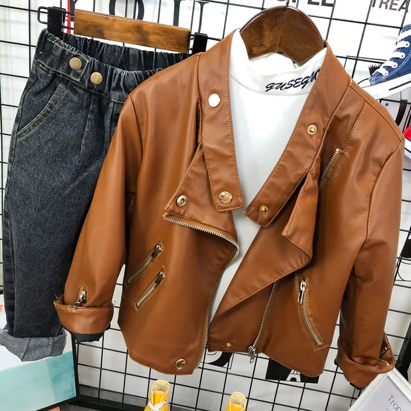 Детская куртка из искусственной кожи 2019 новинка осеннего сезона для мальчиков