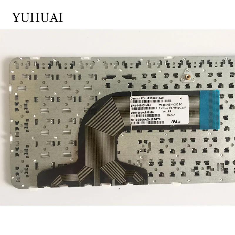 Новая Французская клавиатура с рамкой для ноутбука HP pavilion 15-N000 N100 N200 15-E000 15-E100