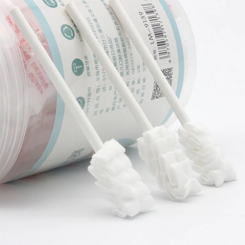 Limpiador bucal de gasa para beb&eacute;, cepillo de dientes de leche para beb&eacute;, con recubrimiento de lengua, 30 piezas-1