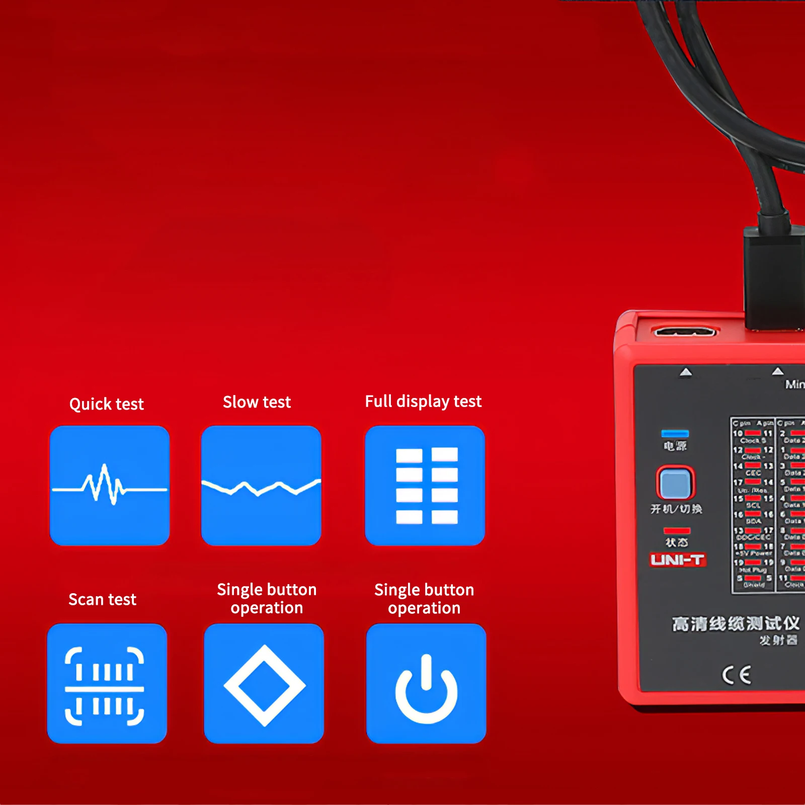 

UNI-T UT681HDMI Cable Tester Wire Tester Tracker LAN Auto Network LED Tester Ethernet Telephone BNC HDMI Repair Tool