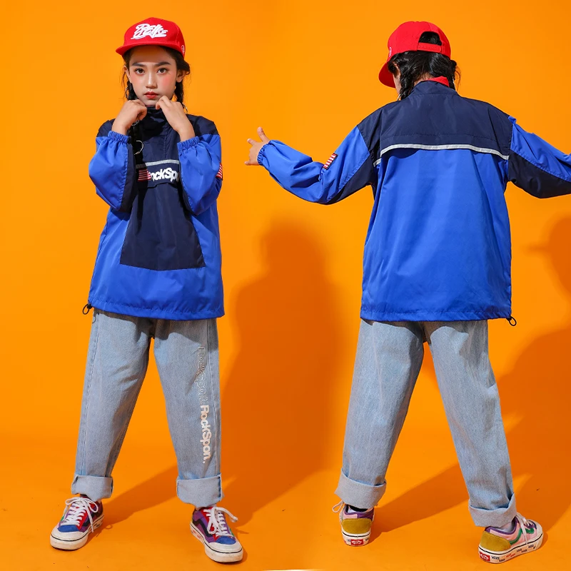 Детский костюм для джазовых танцев с длинным рукавом одежда выступлений в стиле