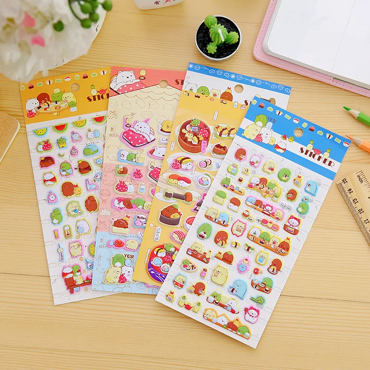 Детская Наклейка s Puffy наклейка для детей Bubble Kawaii Мультяшные животные фрукты номер Единорог DIY наклейка для ноутбука s игрушки для девочек 1 шт